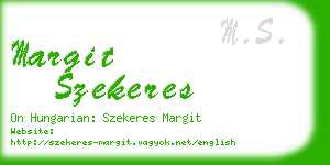 margit szekeres business card